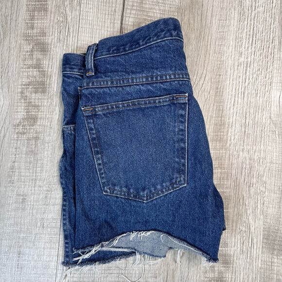 WMNS Rustler Cut of Denim Dark Wash Jean Short 33 Blue Cut-Off Cowgirl High Rise - Picture 3 of 7
